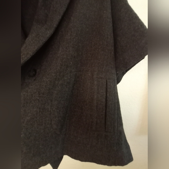 Eileen Fisher Italian Angora Wool Blend Lagenlook Kimono Style Cape Lapel Coat - Picture 4 of 7